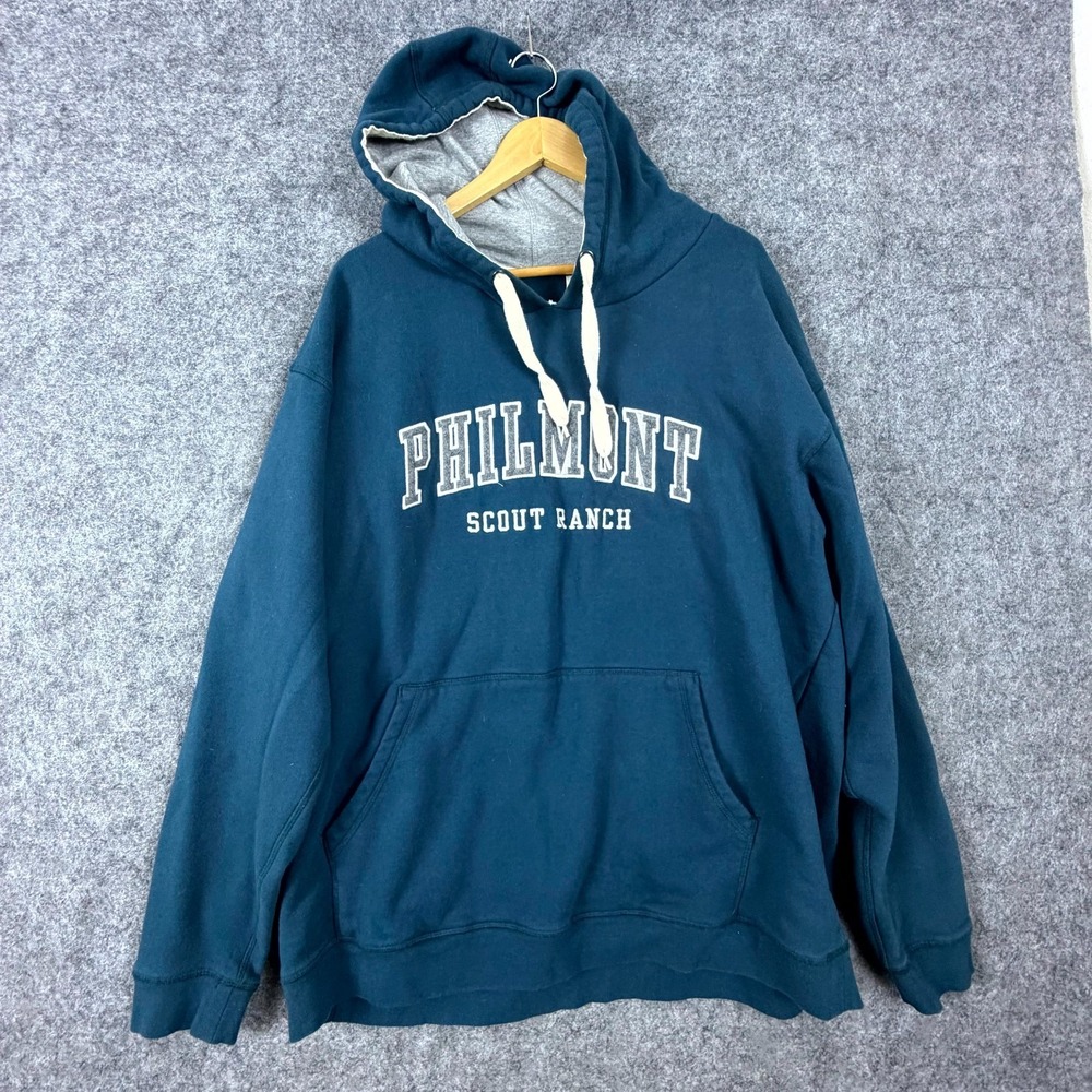Ouray Sportswear Philmont Scout Ranch Hoodie Mens 2XL Teal Blue Spellout Logo